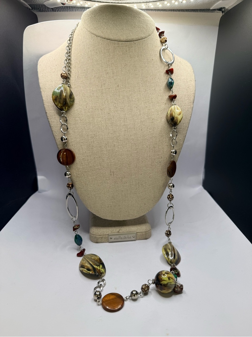 Women’s Multi-Tone Beaded Statement Necklace - Unbranded